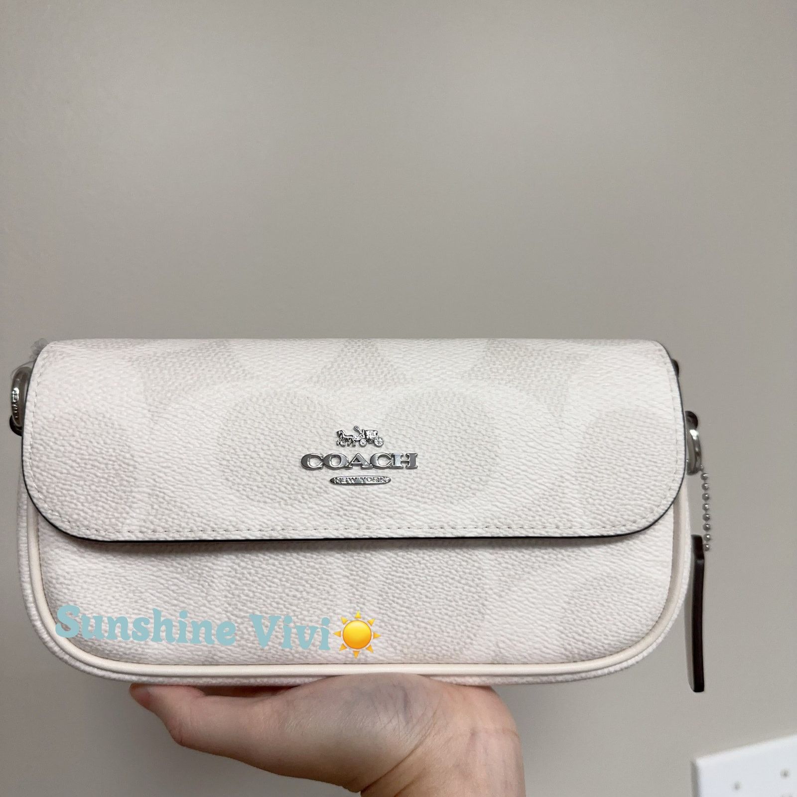 NWT Coach Hailey Canvas CAN70 SV/ White /Chalk