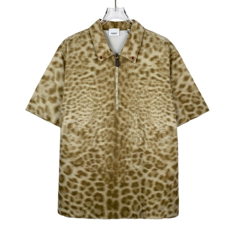 Burberry Burberry Leopard Print Half-Zip Short-Sleeve Shirt Size US XS / EU 42 / 0 - 1 Thumbnail