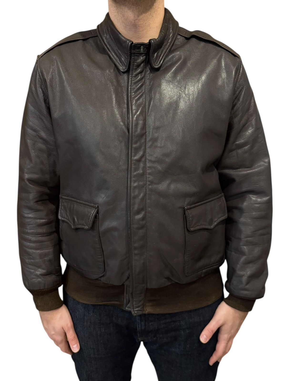 Cockpit USA Army 30-1415 Type A-2 Leather USA Air Force Jacket Large Size US L / EU 52-54 / 3 - 1 Thumbnail