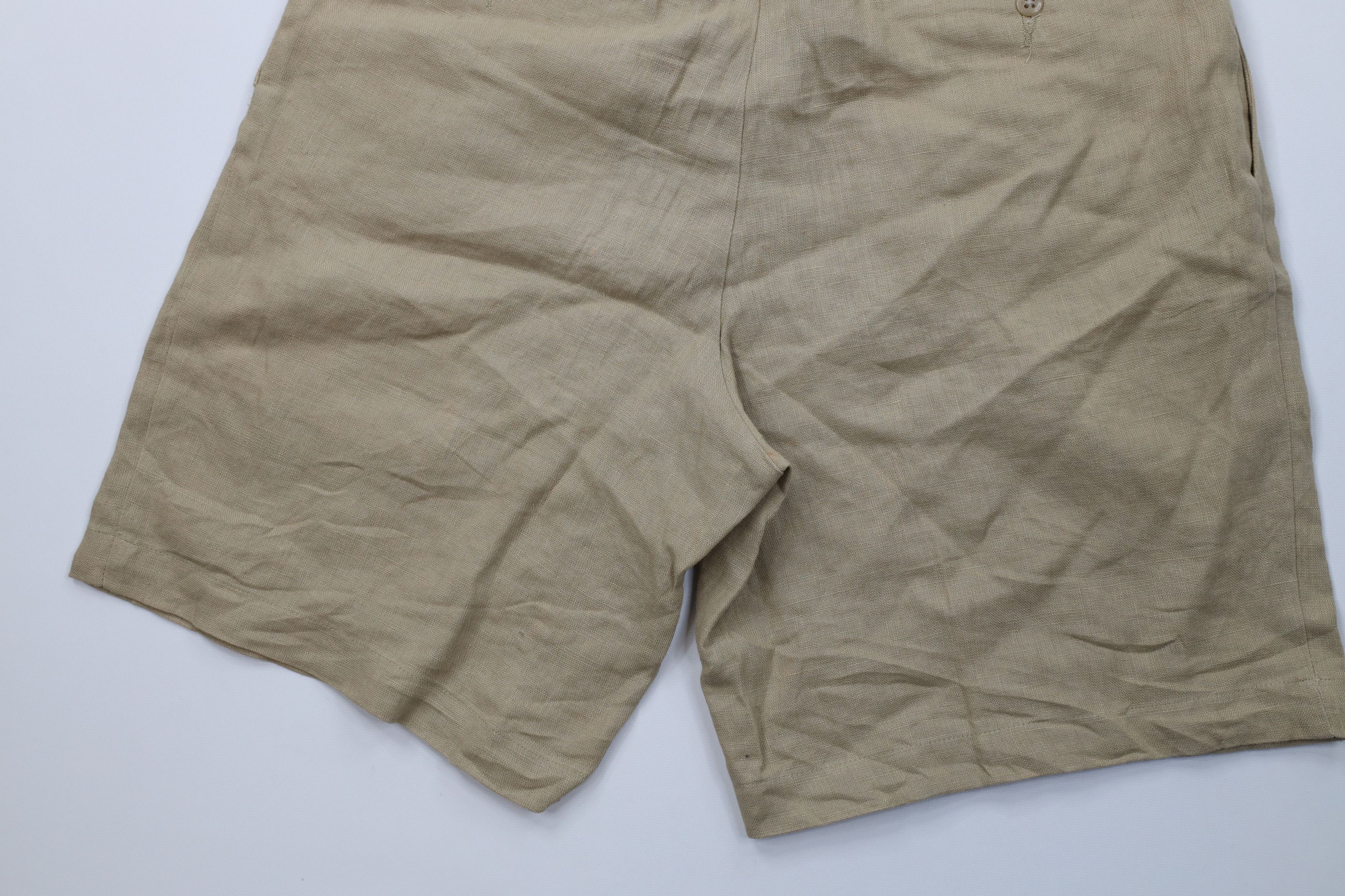 Ralph Lauren Vintage 90s Ralph Lauren Linen Above Knee Chino Shorts Beige Size US 32 / EU 48 - 13 Thumbnail