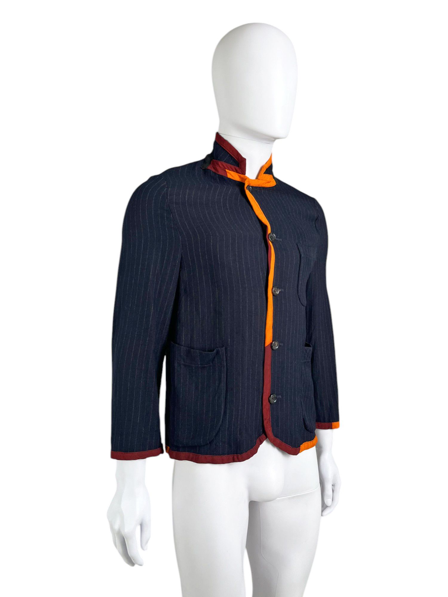 Comme des Garcons Homme Plus S/S 2001 Multicolor Striped Wool Blue Blazer Size US S / EU 44-46 / 1 - 3 Thumbnail