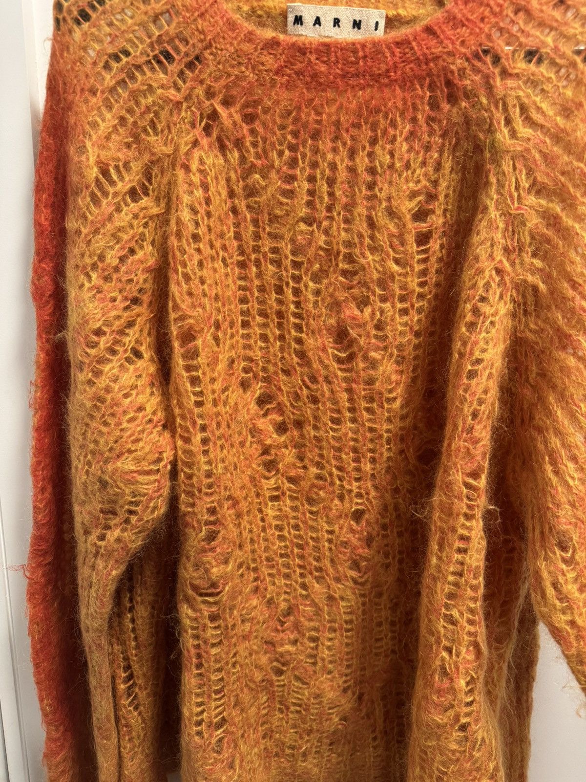 Marni Marni Mohair sprayed lined orange sweater Size US XXL / EU 58 / 5 - 6 Thumbnail
