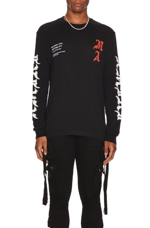 Amiri × Wes Lang o1w1db11224 Solar Kings Long Sleeve T-Shirt in Black Size US L / EU 52-54 / 3 - 4 Thumbnail