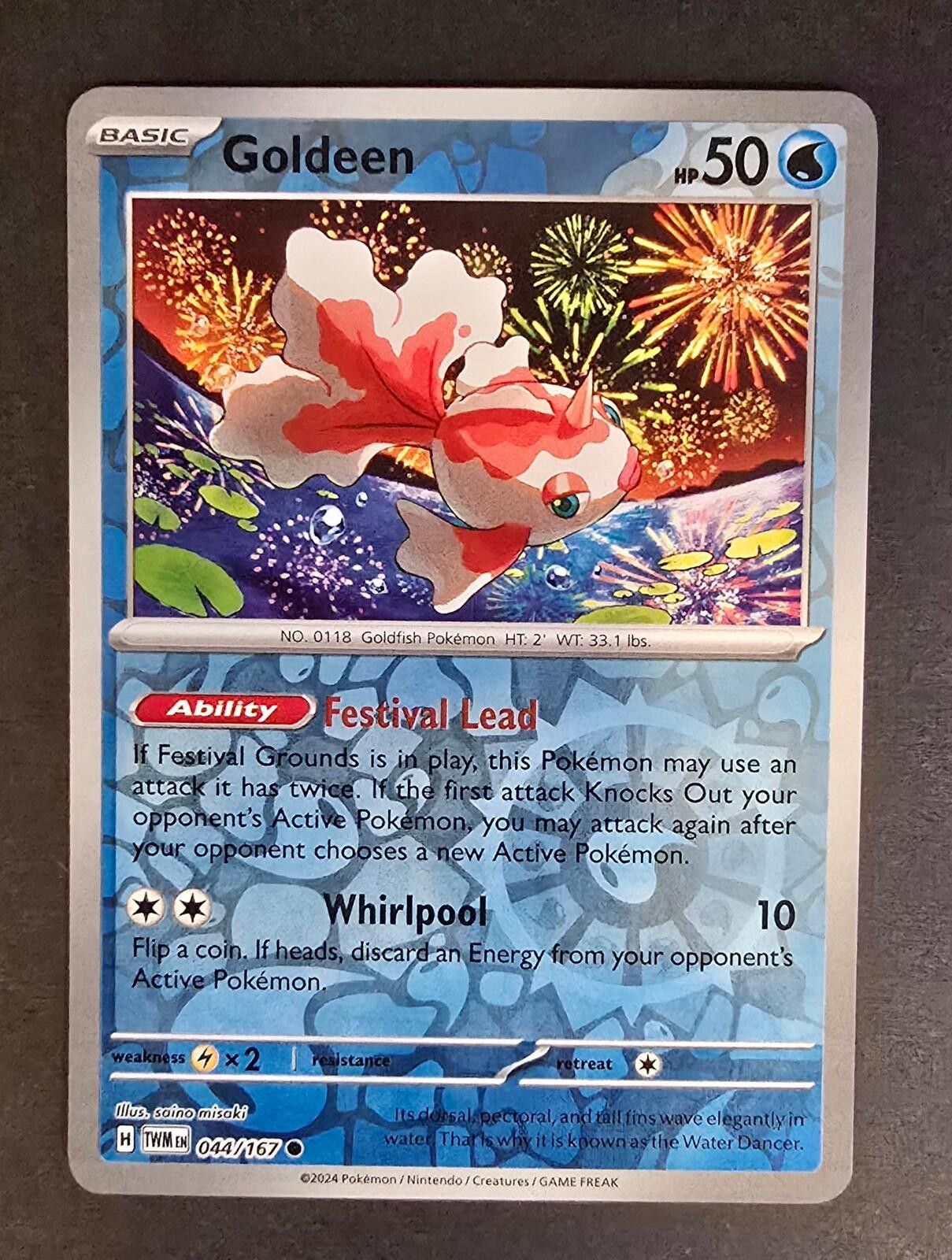 Pokemon Goldeen Pokémon trading card Twilight Masquerade set. Size ONE SIZE - 1 Thumbnail