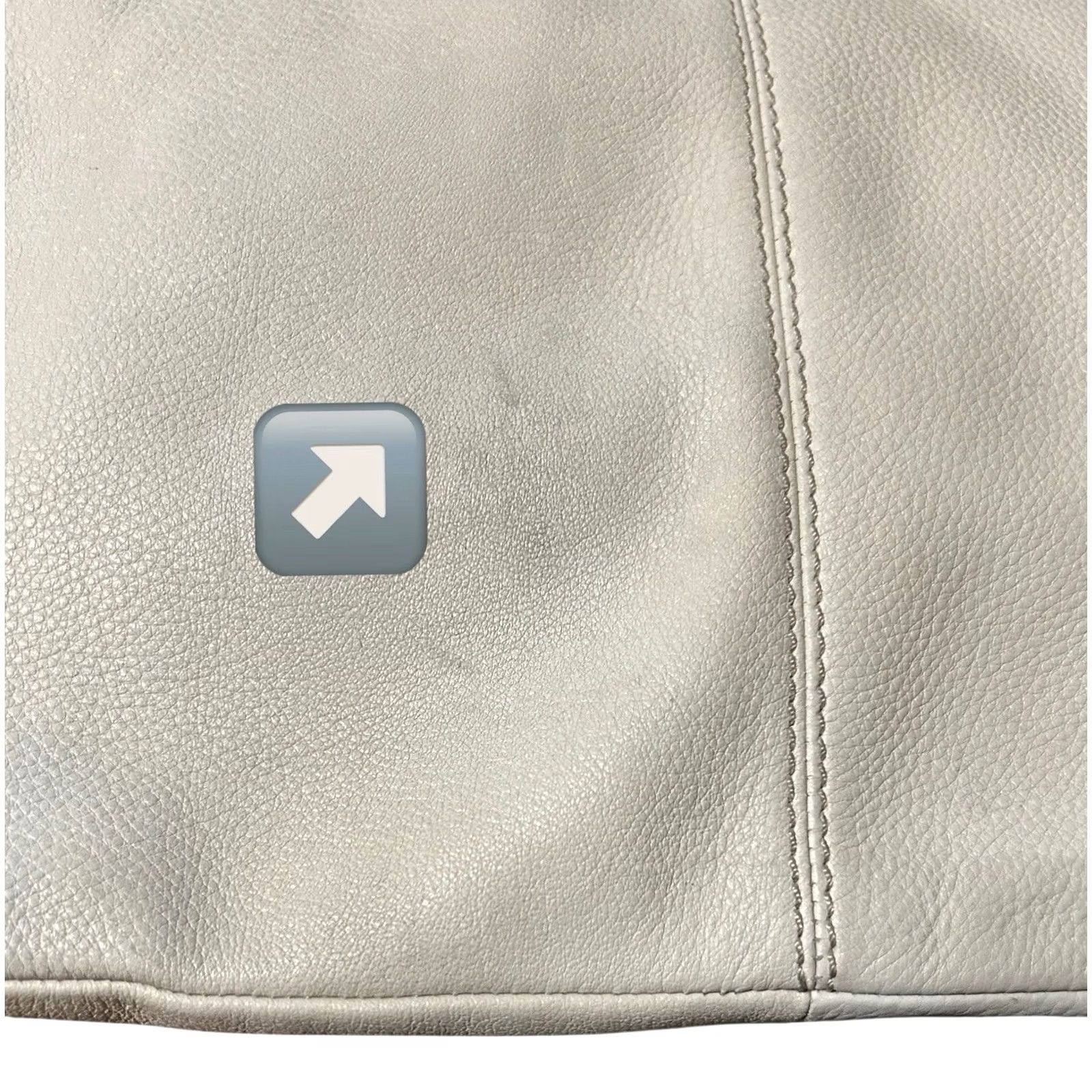 Vintage Hobo Women White Pebbled Leather Purse Shoulder HandBag Double Handles Size ONE SIZE - 4 Thumbnail
