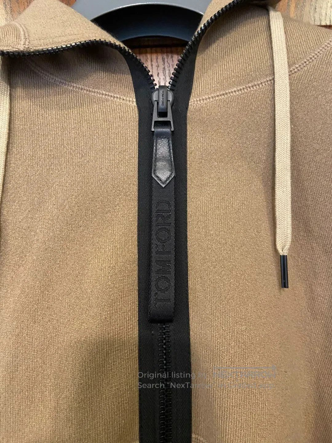 Tom Ford Beige Zip-Up Hoodie with Contrast Panels. Size US M / EU 48-50 / 2 - 3 Thumbnail