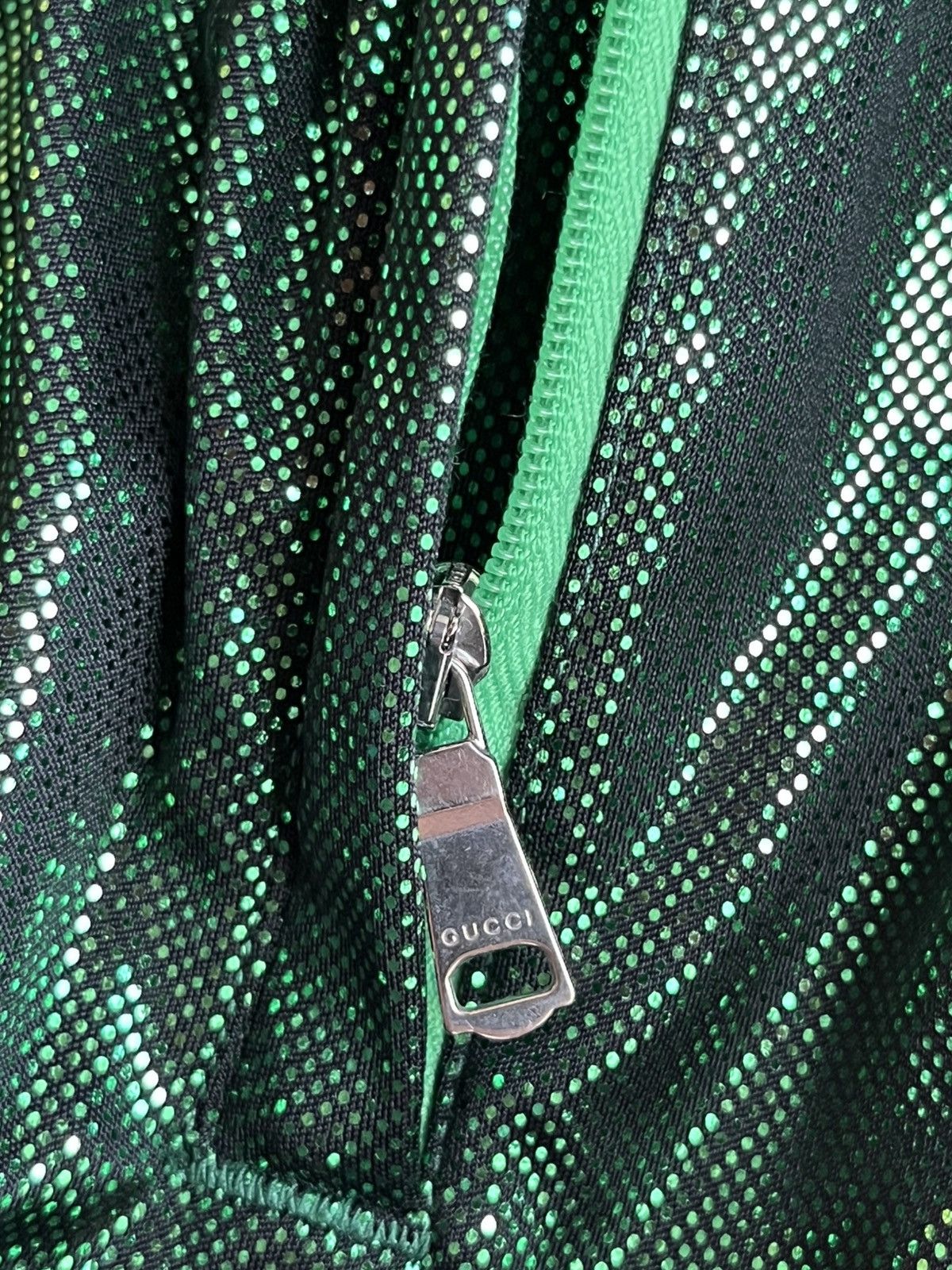 $4k Value Super Runway Gucci Glitter Laminated Track Jacket