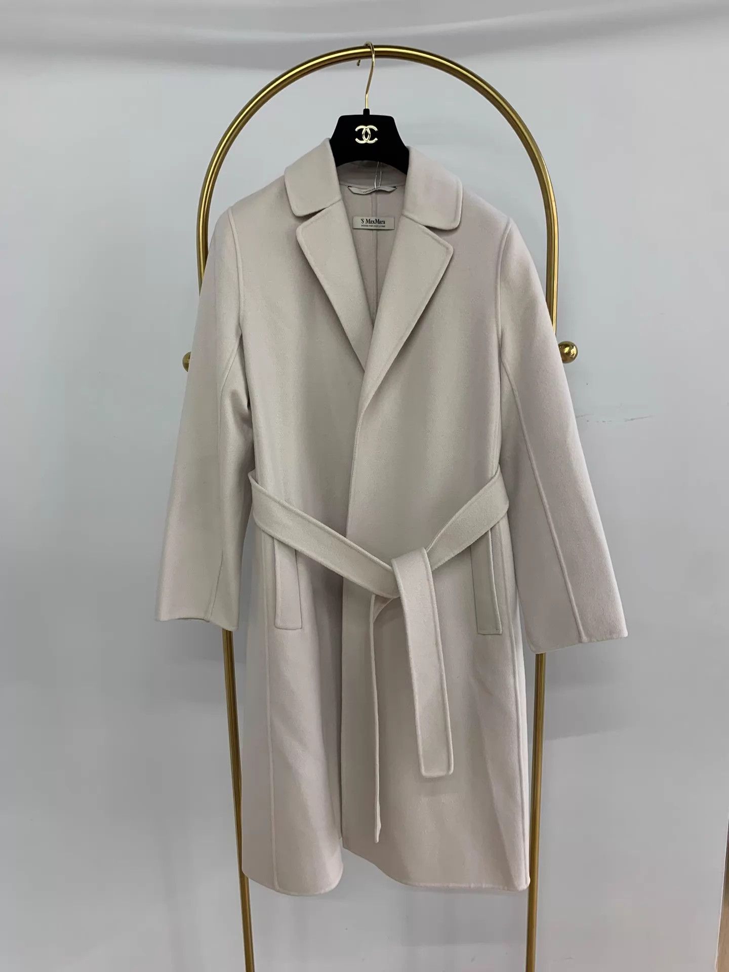 Max Mara S MaxMara Beige Wool Overcoat Women's 34 New Size XS / US 0-2 / IT 36-38 - 1 Thumbnail