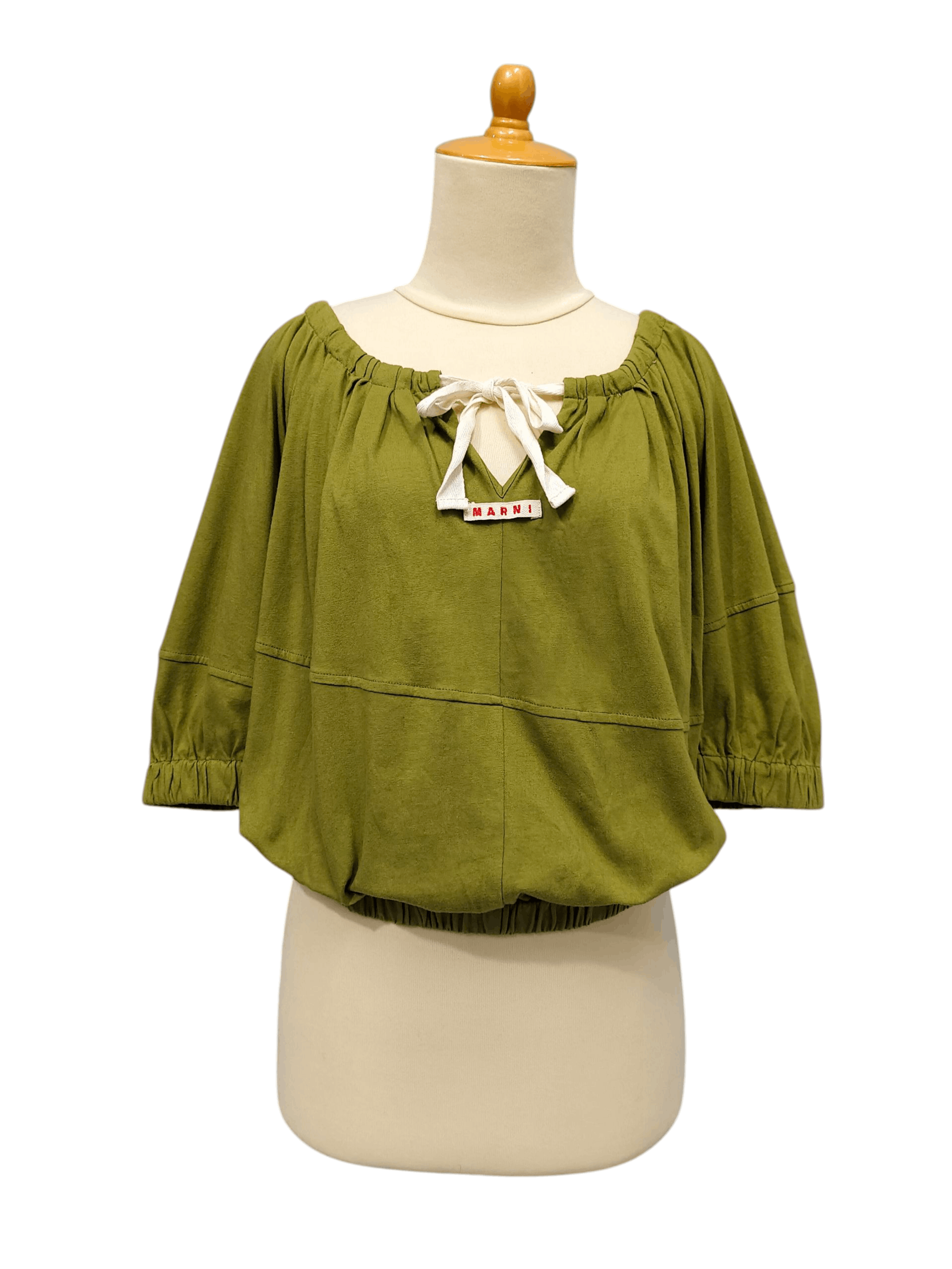 Marni 💥 Marni Drawstring Peasant Balloon Cropped Blouses Size M / US 6-8 / IT 42-44 - 1 Thumbnail
