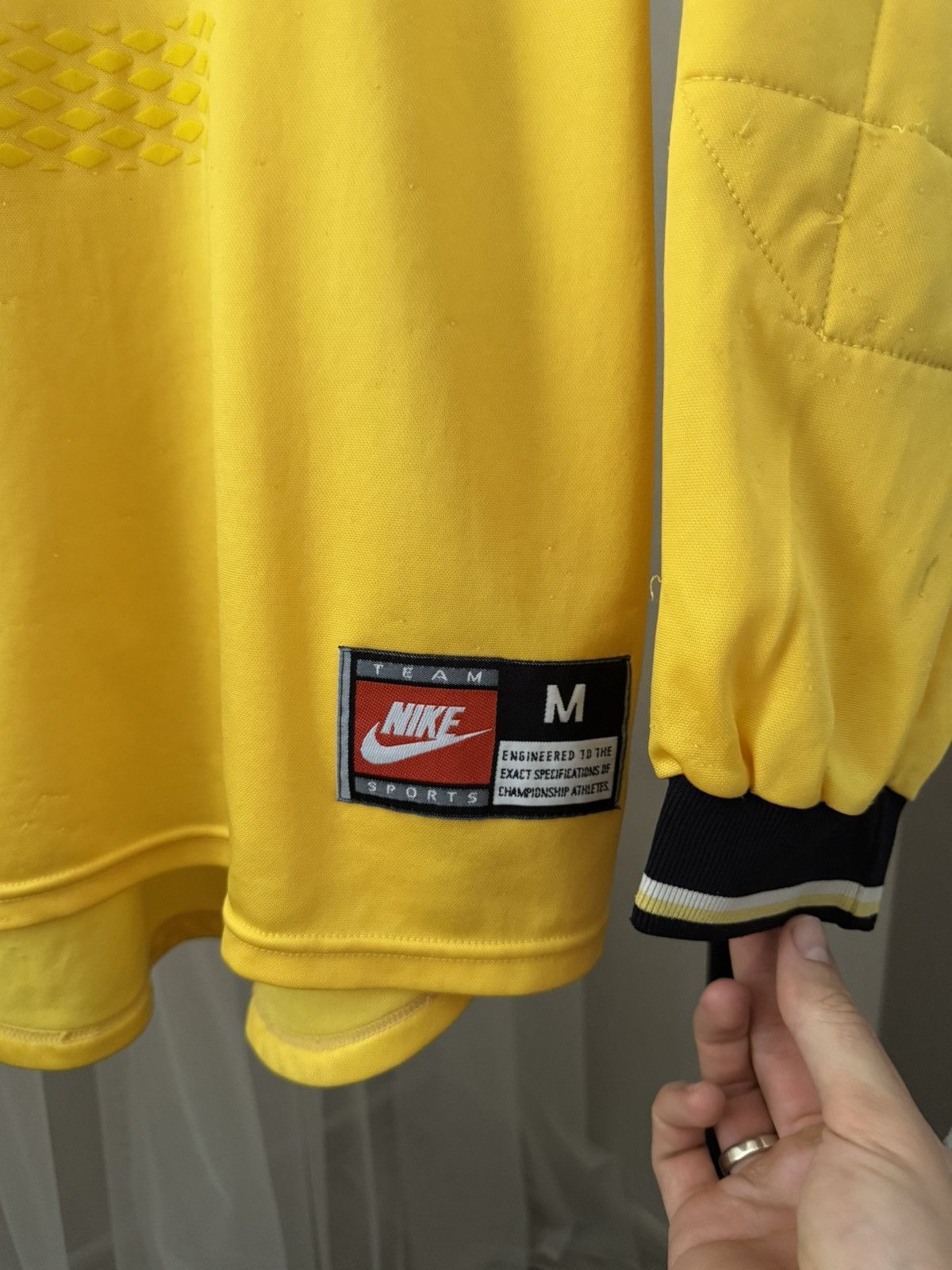 Nike Nike Vintage Soccer UK Blockcore Yellow Longsleeve Jersey Size US L / EU 52-54 / 3 - 5 Thumbnail