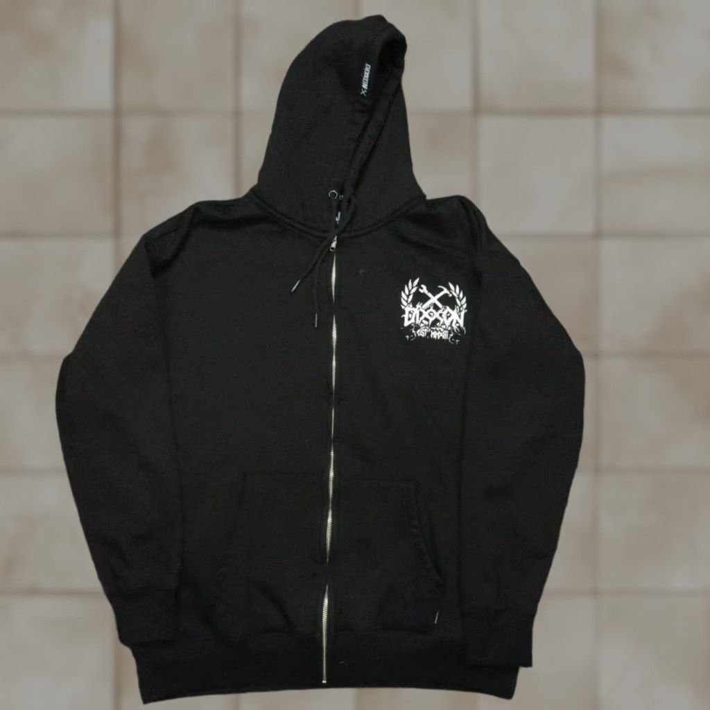 Vintage Dixxon Hoodie Men Large Black Full Zip Pockets Us Against The World Size US L / EU 52-54 / 3 - 1 Thumbnail