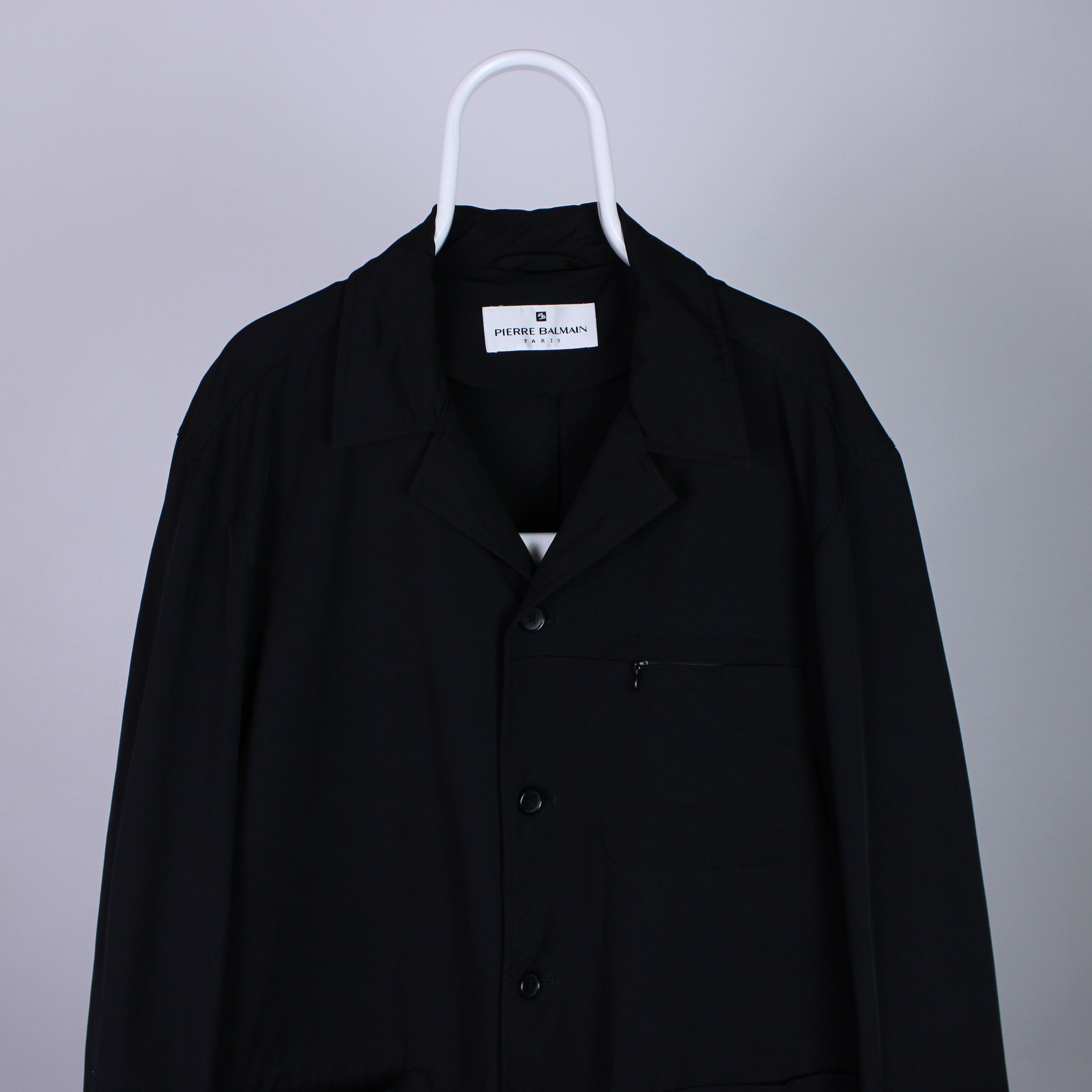 Pierre Balmain Pierre Balmain nylon vintage blazer L XL black Size US XL / EU 56 / 4 - 2 Thumbnail