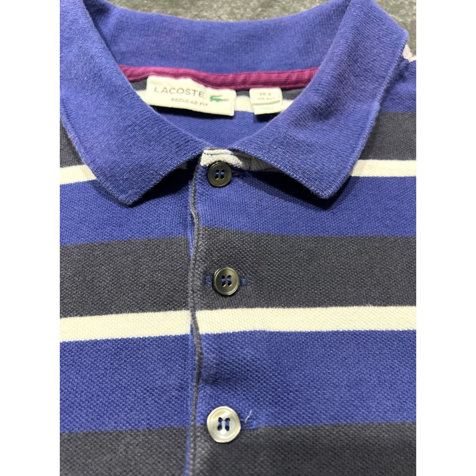 Lacoste VINTAGE Lacoste Men's Polo Shirt Short Sleeve Collared 3XL Blue Striped Tennis Golf Rugby Classic Size US XXL / EU 58 / 5 - 6 Thumbnail