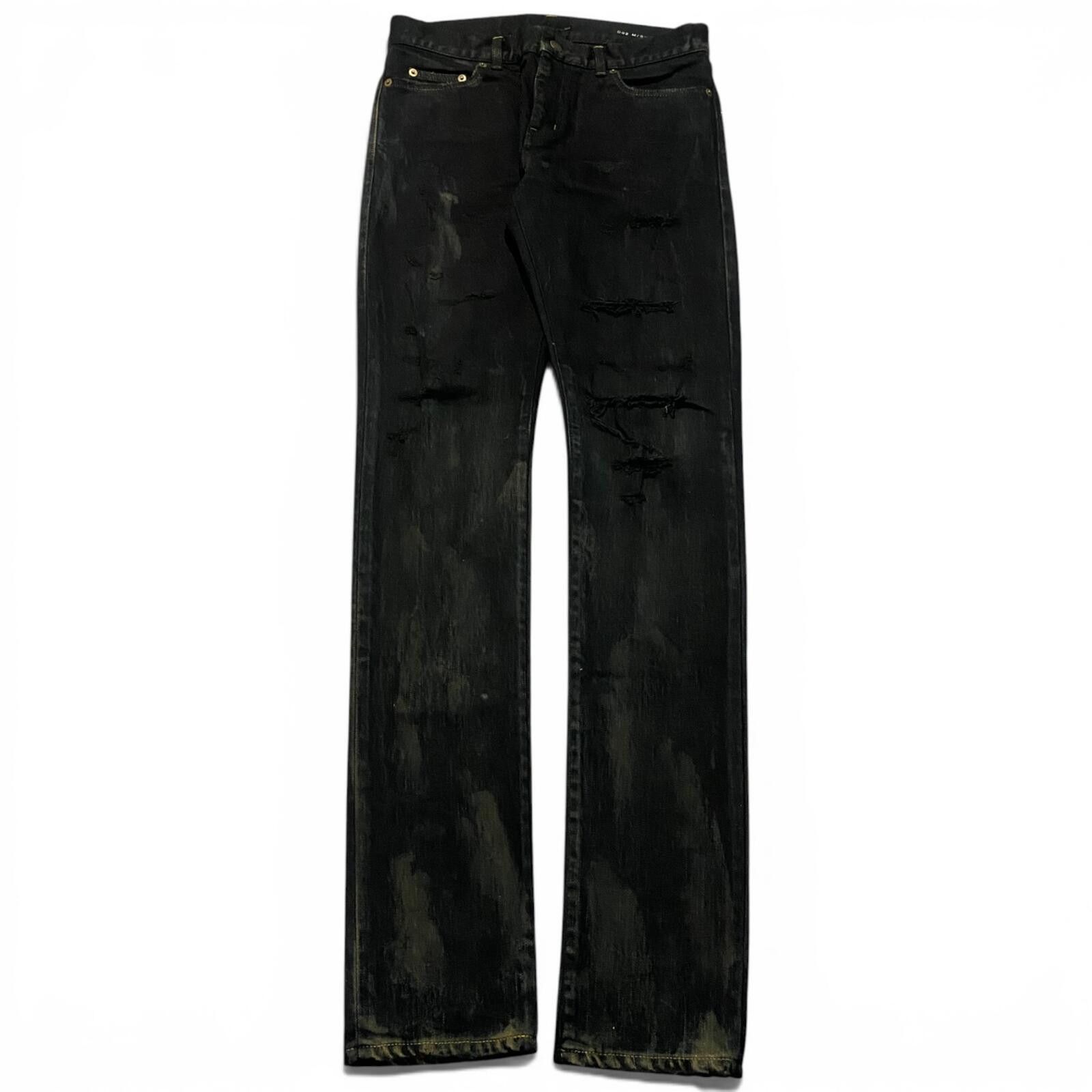 Hedi Slimane × Saint Laurent Paris AW14 OIL STAIN CRASH KNEE BLOW 
