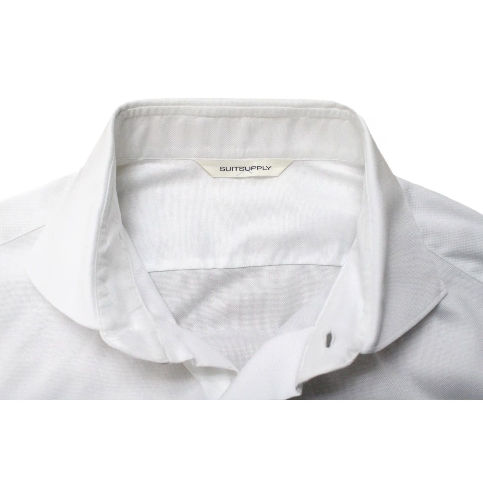Suitsupply SUITSUPPLY Shirt Men S White Slim Fit Patterned Cutaway Collar Formal Button Up Size 36R - 4 Thumbnail