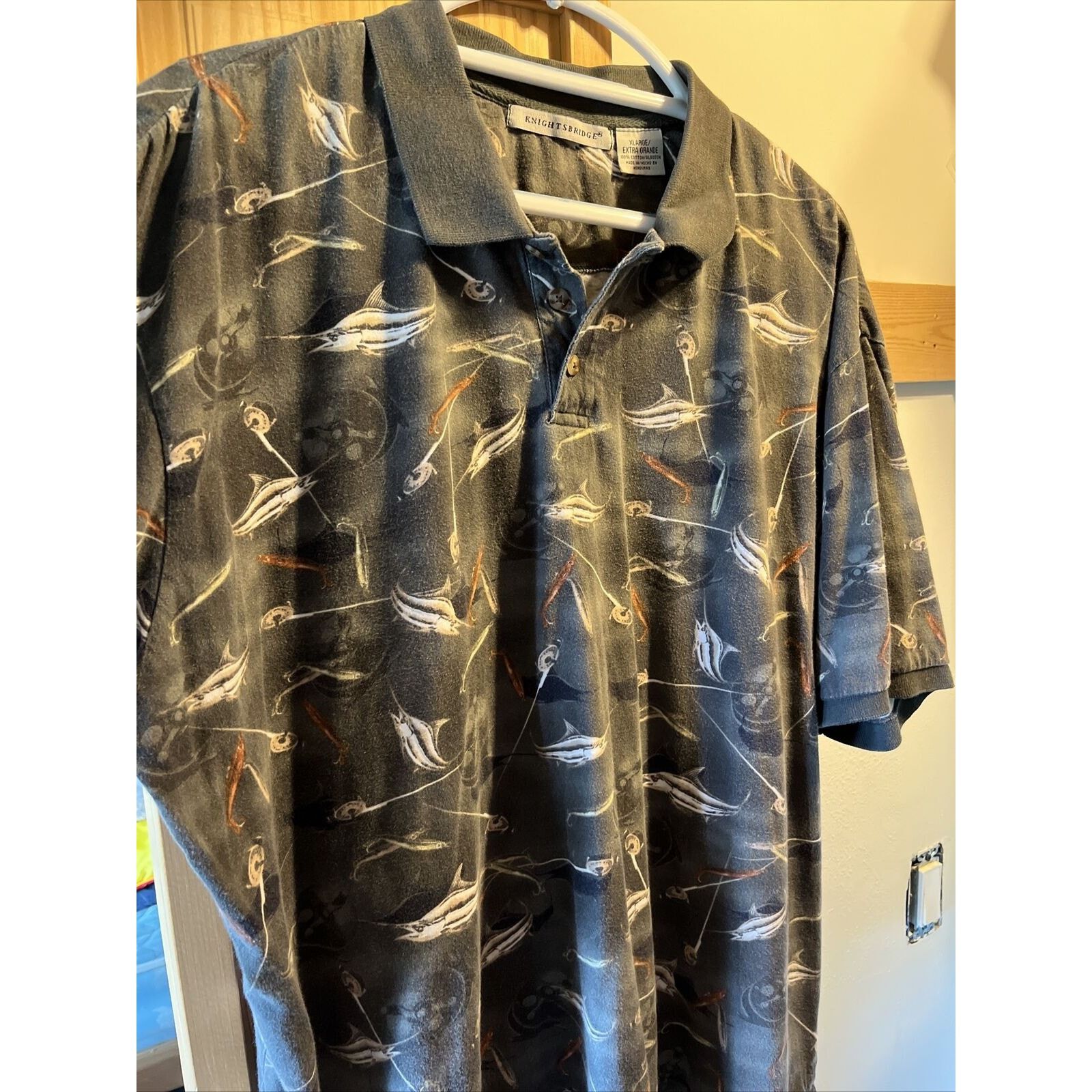 Other Knightsbridge Shirt Men Polo Gray Shirt XL Fishing Swordfish Size US XL / EU 56 / 4 - 4 Thumbnail