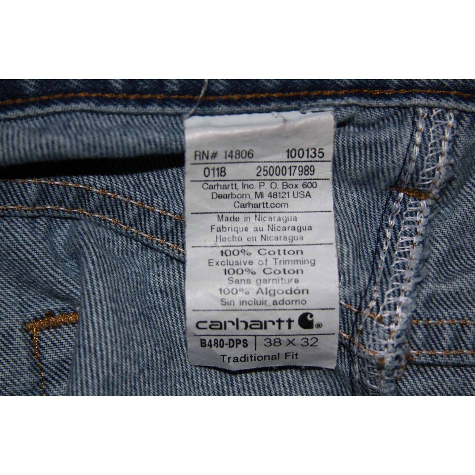 Carhartt Carhartt B480 Traditional Fit Jeans 38x32 Blue Workwear Size US 38 / EU 54 - 4 Thumbnail