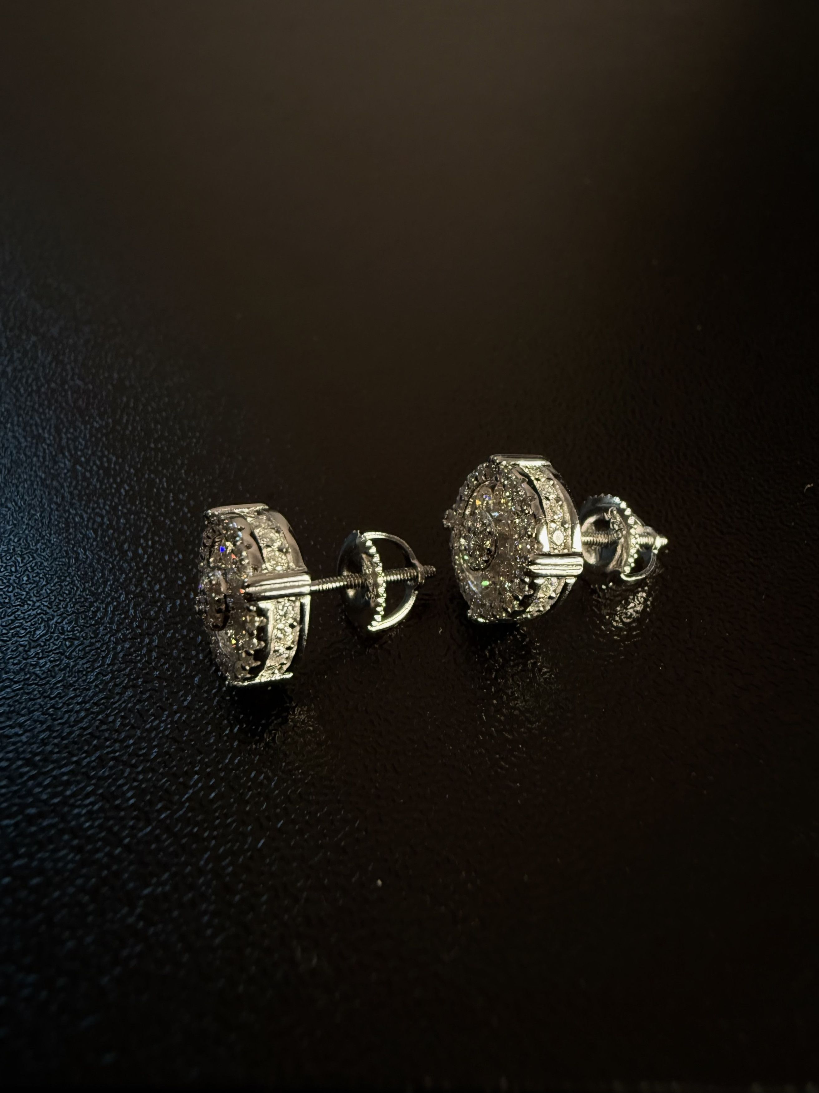 Other Royal Orbit Ice Crown moissanite Silver 925s earrings Size ONE SIZE - 6 Thumbnail