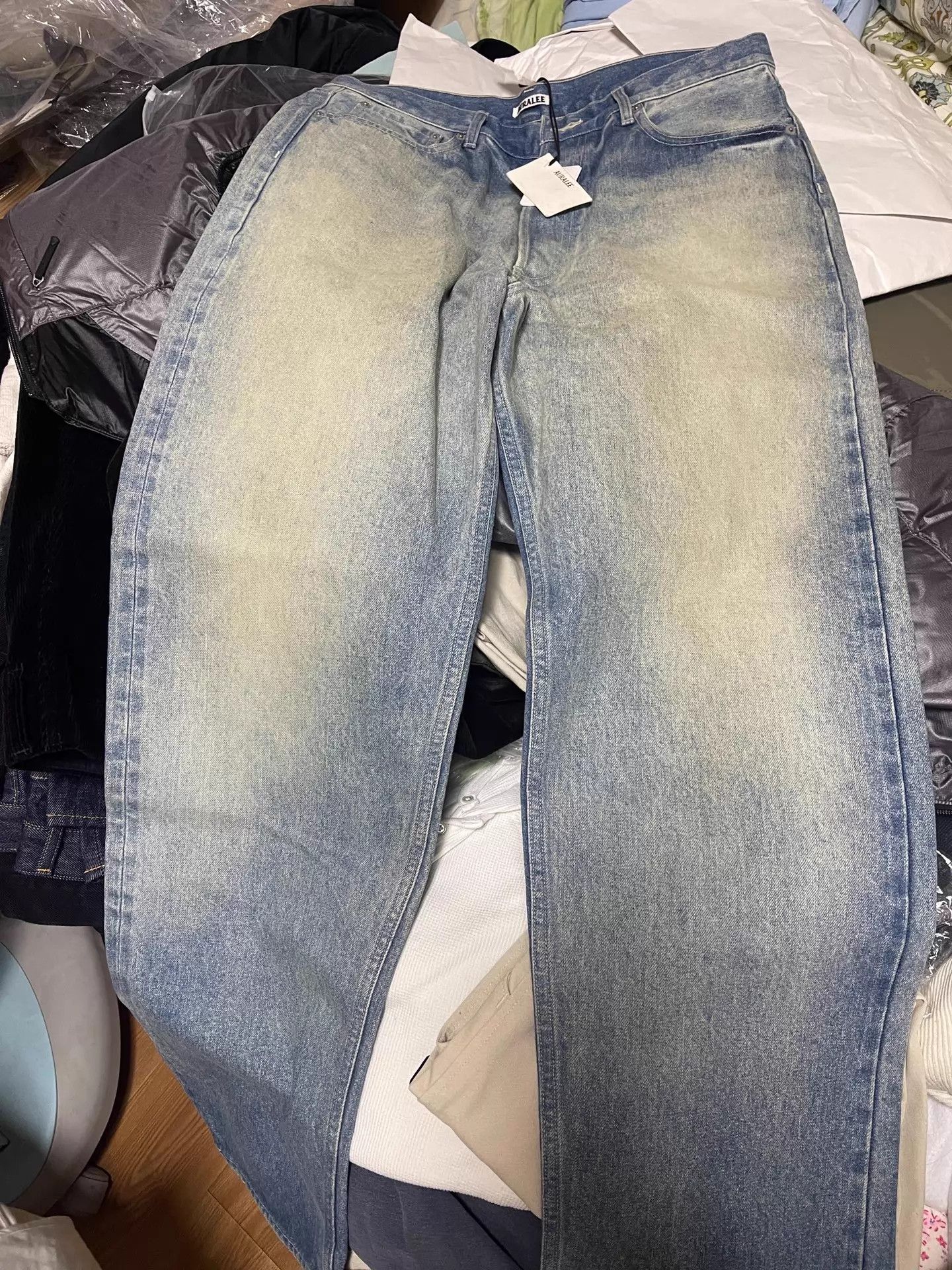 Auralee AURALEE SELVEDGE FADED HEAVY WIDE JEANS 24AW Size US 36 / EU 52 - 1 Thumbnail