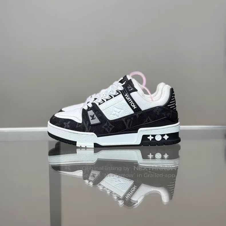 Louis Vuitton Trainer 24 Black and White Denim shoes