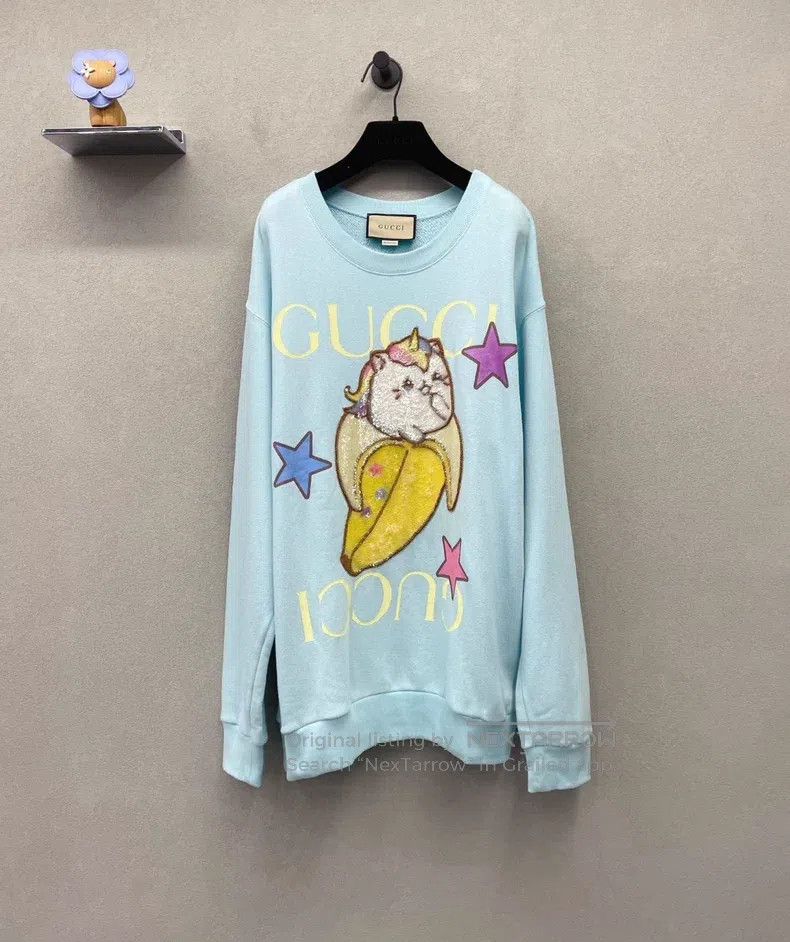 Gucci Gucci Cartoon pattern blue sweatshirt Size US M / EU 48-50 / 2 - 1 Thumbnail