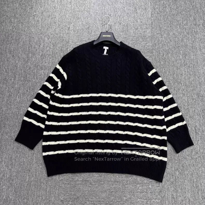 Loewe Loewe Black and White Striped Wool Sweater Size US S / EU 44-46 / 1 - 1 Thumbnail