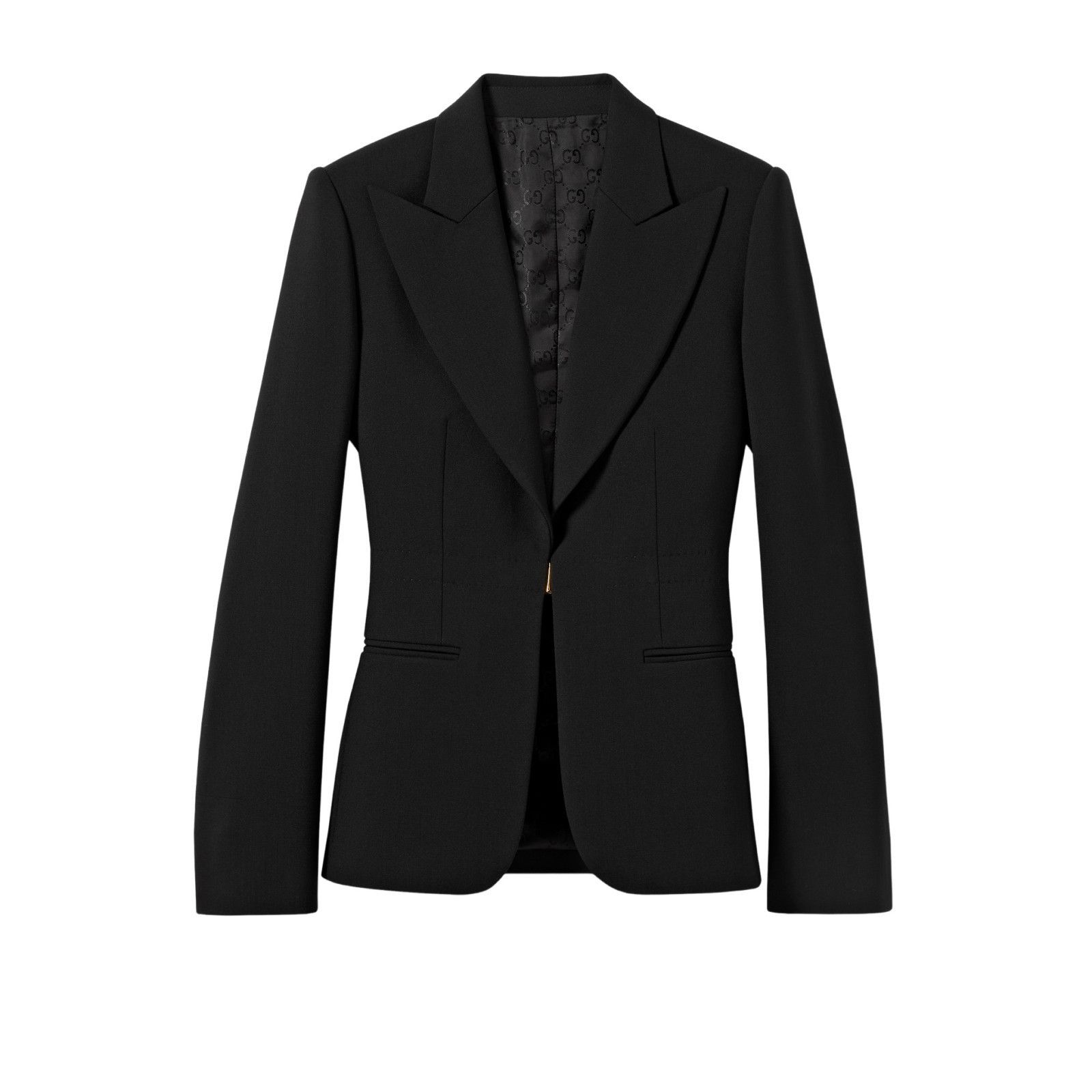 Gucci GUCCI $3980 Black Stretch Wool Blazer Jacket New & Authentic Size S / US 4 / IT 40 - 1 Preview