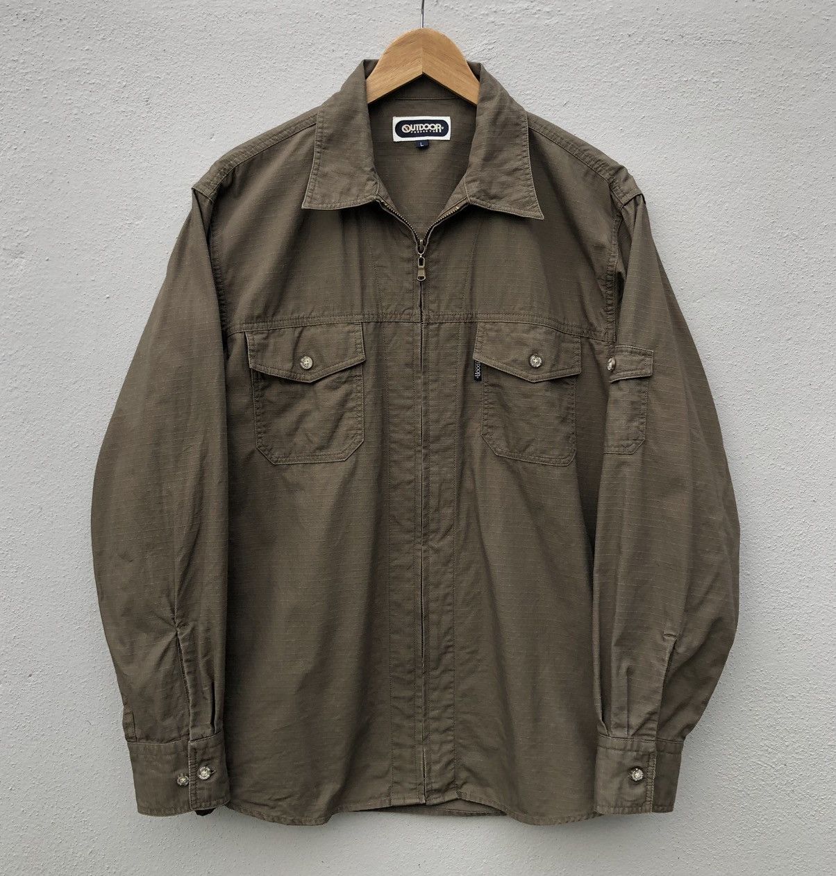 Japanese Brand Outdoor Products Khakis Zipper Jacket Size US L / EU 52-54 / 3 - 1 Thumbnail