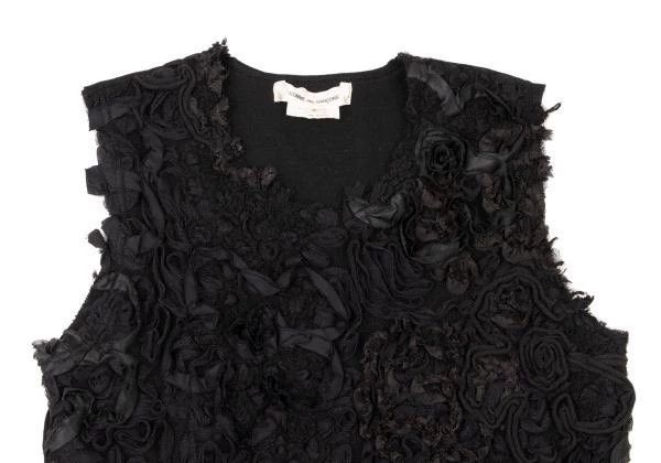 Comme des Garcons Comme Des Garcons Black Vintage 3-D Floral Vest Top Size S / US 4 / IT 40 - 4 Thumbnail
