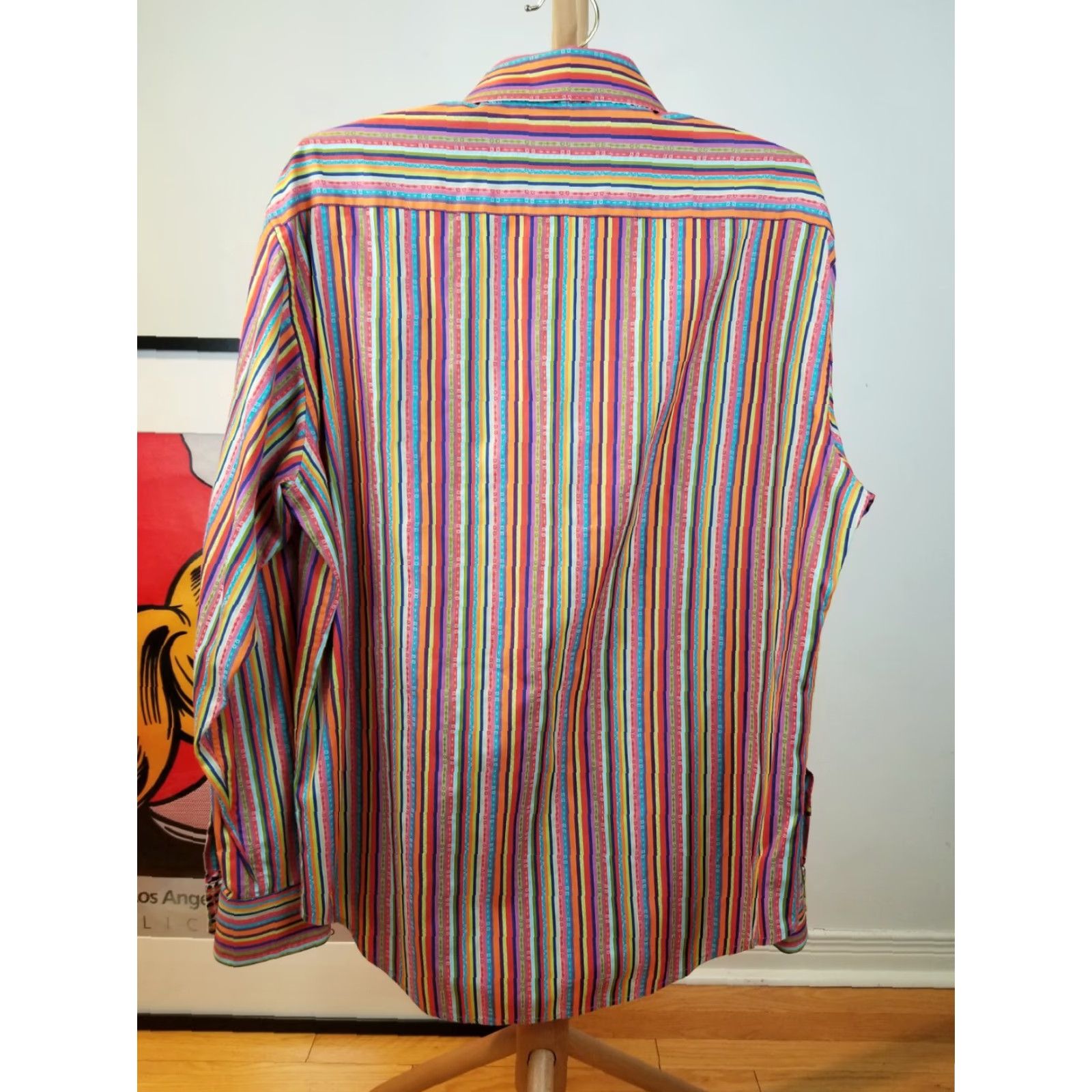 Robert Graham Robert Graham Striped Long Sleeve Shirt XL Multicolor Dress Shirt Men Slim Pattern Colorful 90s Size US L / EU 52-54 / 3 - 7 Thumbnail