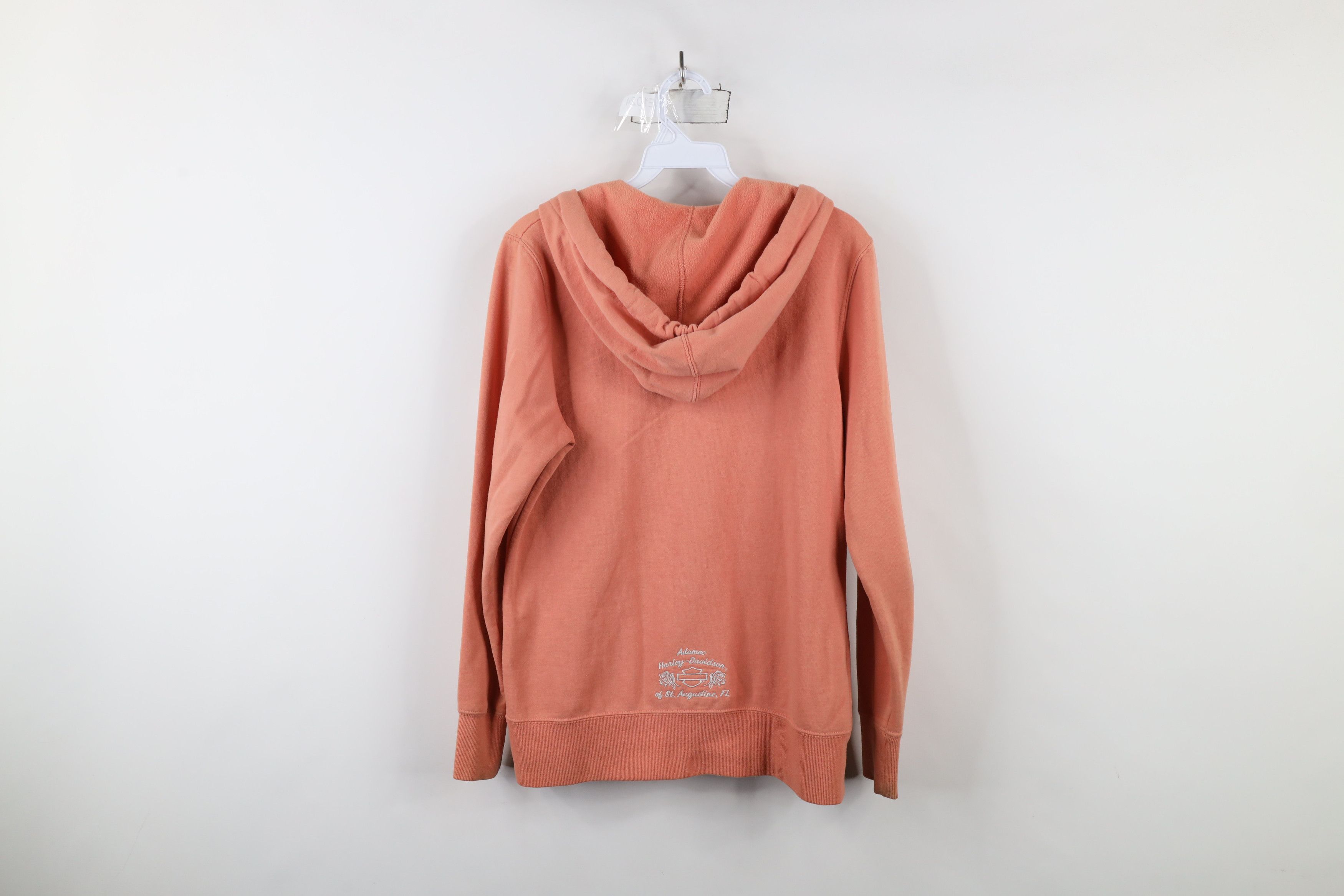 Harley Davidson × Vintage Vintage Harley Davidson Spell Out V-Neck Hoodie Pink Size S / US 4 / IT 40 - 12 Thumbnail