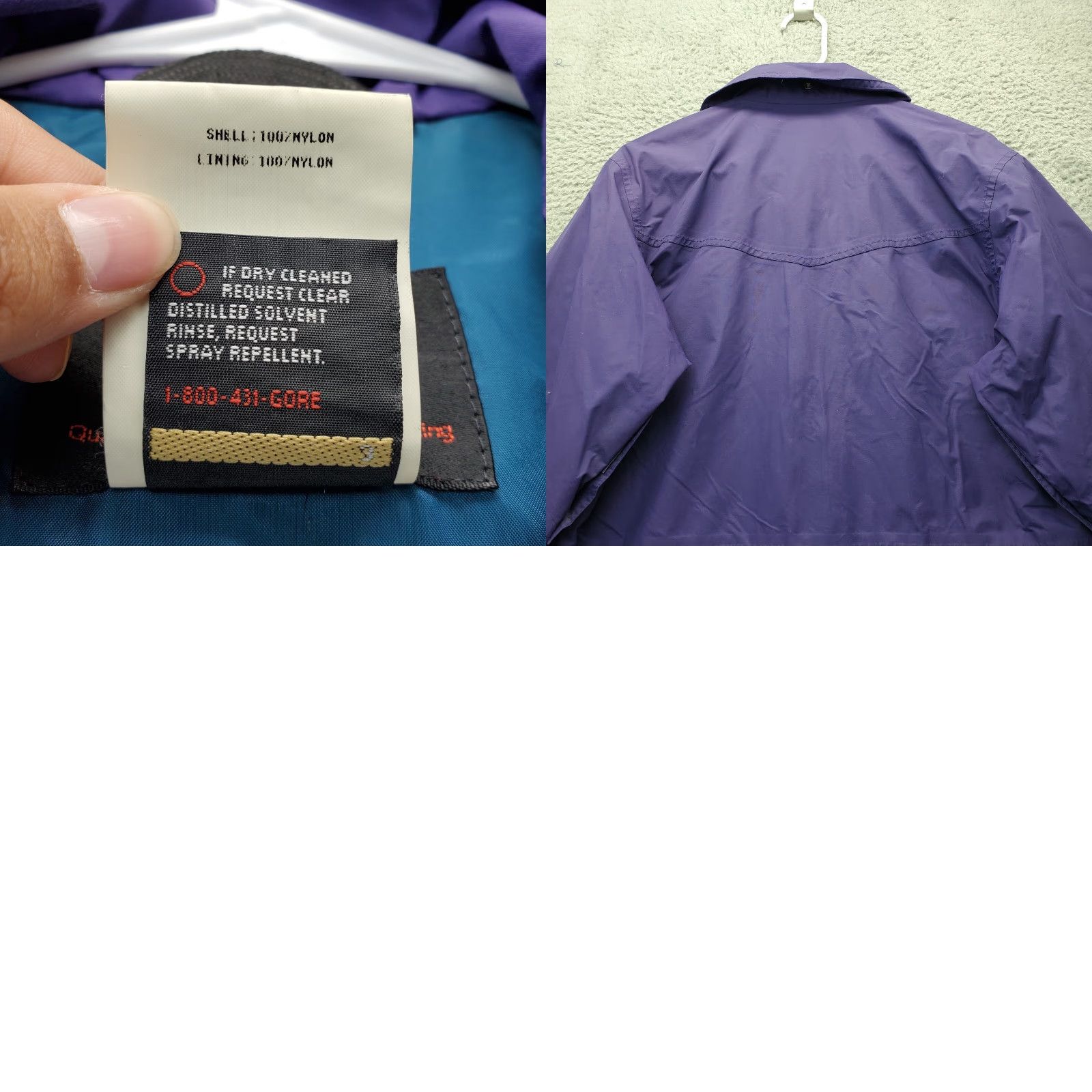 Vintage REI Rain Jacket Women Size 8 Purple Lined Adjustable Waist Front Zip Inside Zip Windbreaker Casual Outdoor Mens Womens Size M / US 6-8 / IT 42-44 - 8 Thumbnail