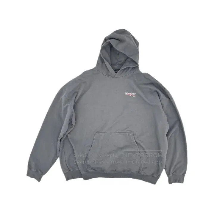Balenciaga FW22 Logo Grey Long Sleeve Hoodie.