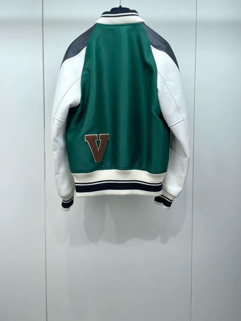 Louis Vuitton Louis Vuitton Sheepskin green patchwork baseball jacket Size XXS / US 00 / IT 34 - 2 Thumbnail