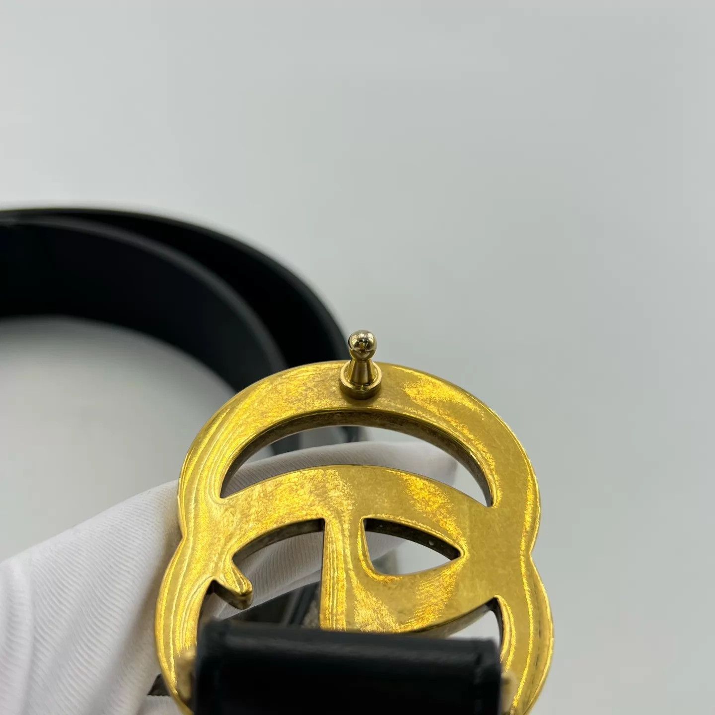 New Authentic GUCCI Gold GG Brown Ebony Monogram Supreme black belt 95 Incredible deal on this Men main image 4