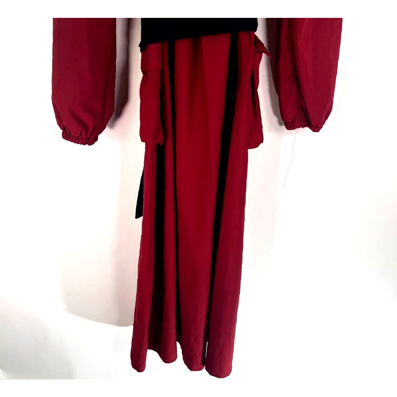 Vintage VINTAGE Sahra ButiK Modest Tie Cotton Long Sleeve Dress Womens M Red Size M / US 6-8 / IT 42-44 - 4 Thumbnail