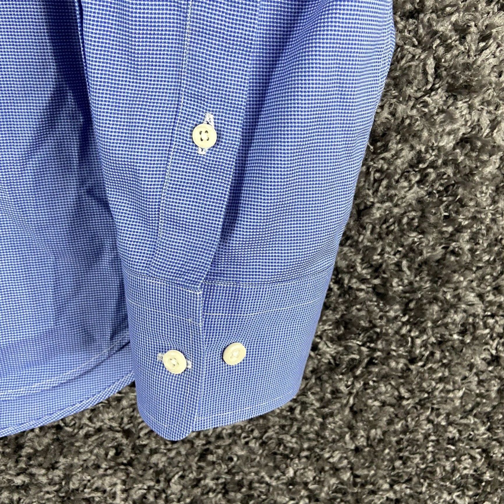 David Donahue VINTAGE Dave Donahue Dress Shirt Shirt Men 16.5 Blue 36/37 Mens Size 42R - 4 Thumbnail