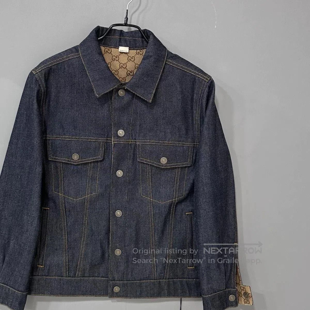 Gucci gucci monogram reversible denim jacket size 44. Size US M / EU 48-50 / 2 - 5 Thumbnail