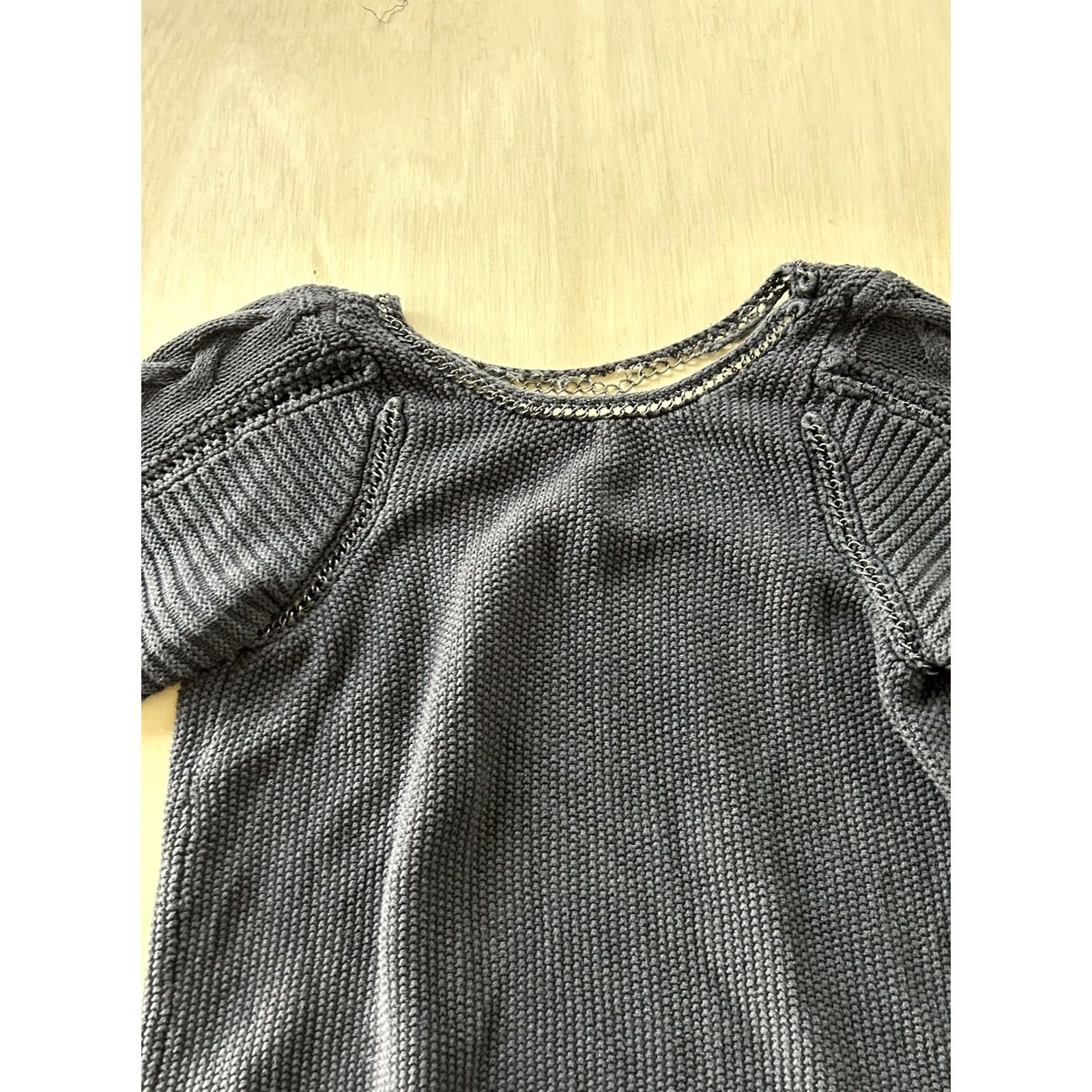 Vintage LC Lauren Conrad Sweater Womens Large Gray Scoop Neck 3/4 Sleeve Knit Pullover Size L / US 10 / IT 46 - 2 Thumbnail