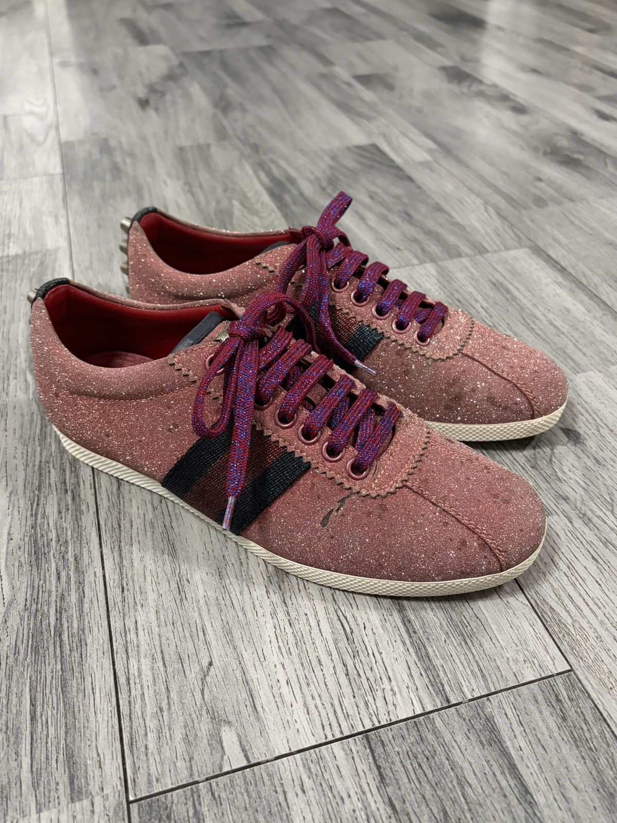 Gucci Gucci Bambi Pink Glitter Low-Top Sneakers Size US 6 / IT 36 - 3 Thumbnail