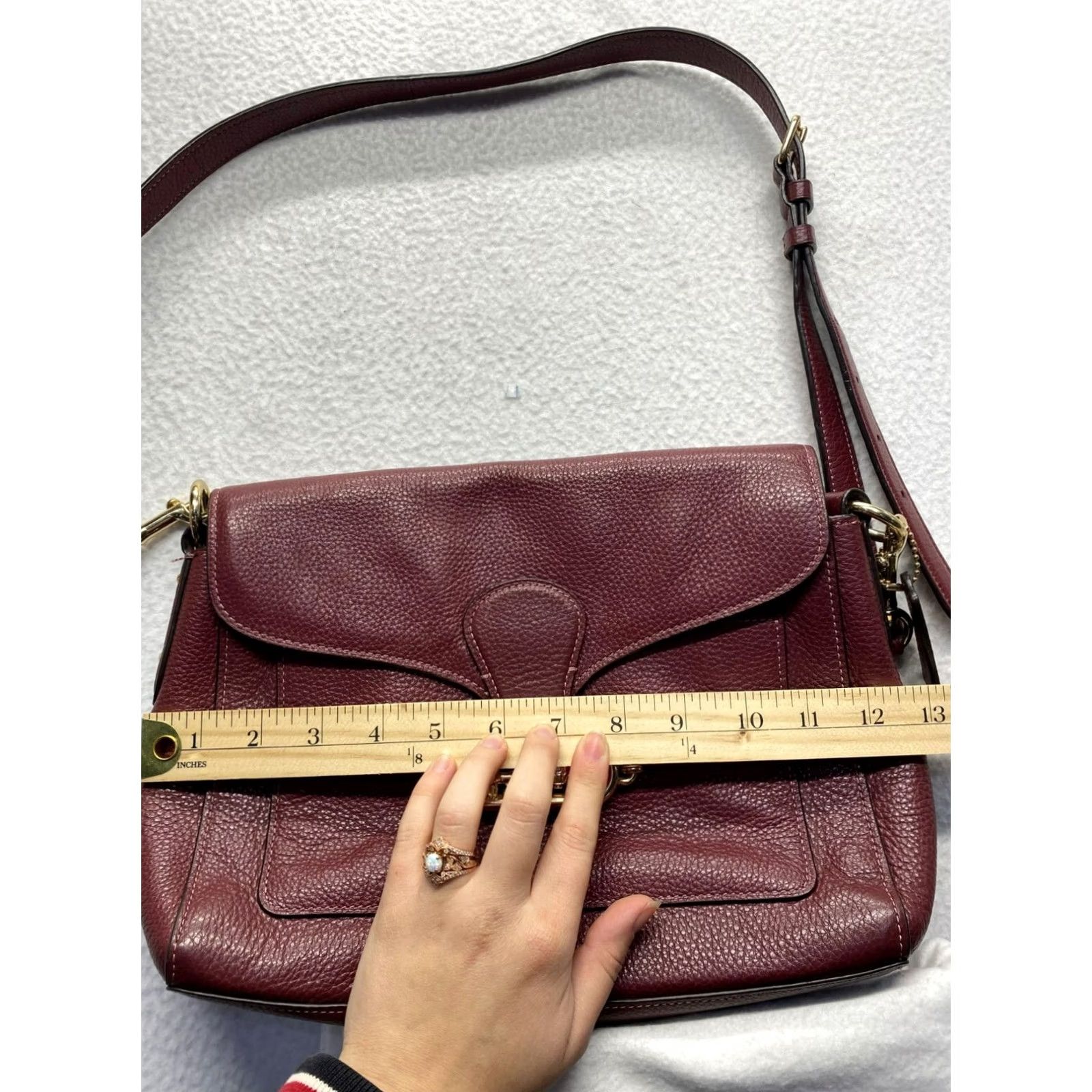Coach VINTAGE Coach Shoulder Bag Womens OS Maroon Leather Brown F80840 Like New Size ONE SIZE - 7 Thumbnail