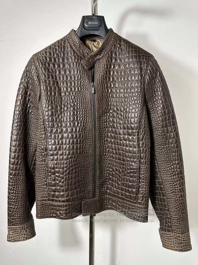 Fendi Fendi Crocodile Pattern Leather Jacket Size US S / EU 44-46 / 1 - 1 Thumbnail