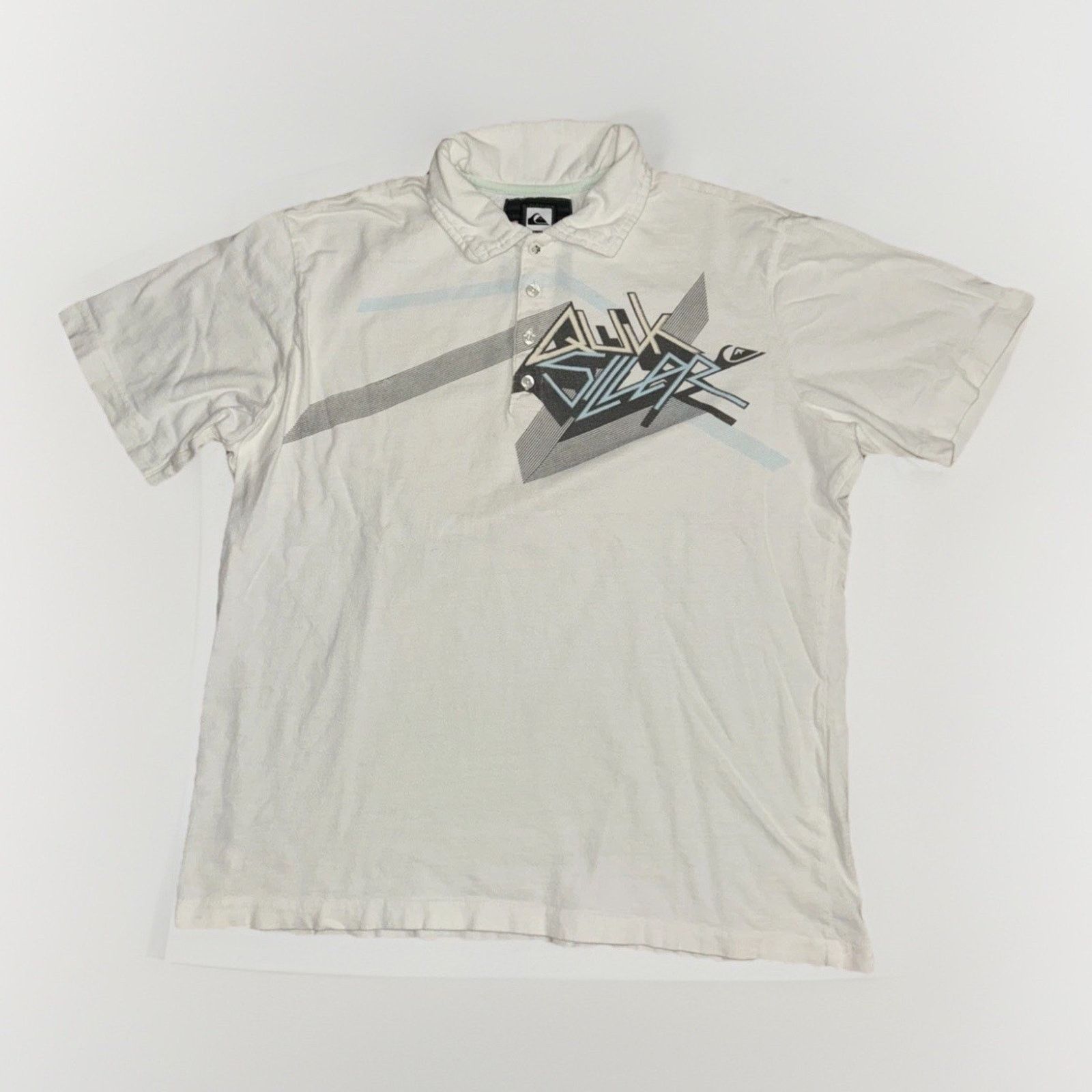 Quiksilver × Vintage Quiksilver Polo Shirt y2k surf White Men’s M 22x25 Size US M / EU 48-50 / 2 - 1 Thumbnail