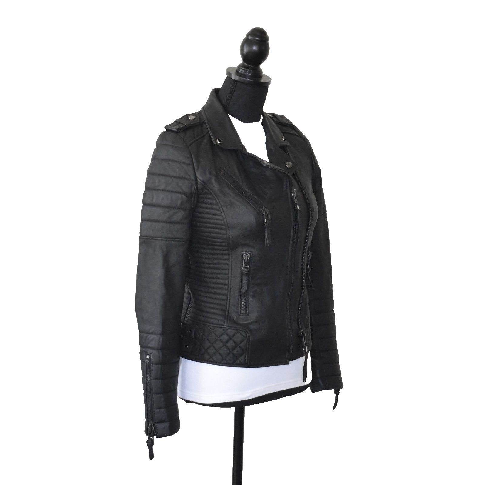 Boda Skins BODA SKINS Kay Michaels Sheep Leather Biker Jacket Size 2 Size XS / US 0-2 / IT 36-38 - 3 Thumbnail