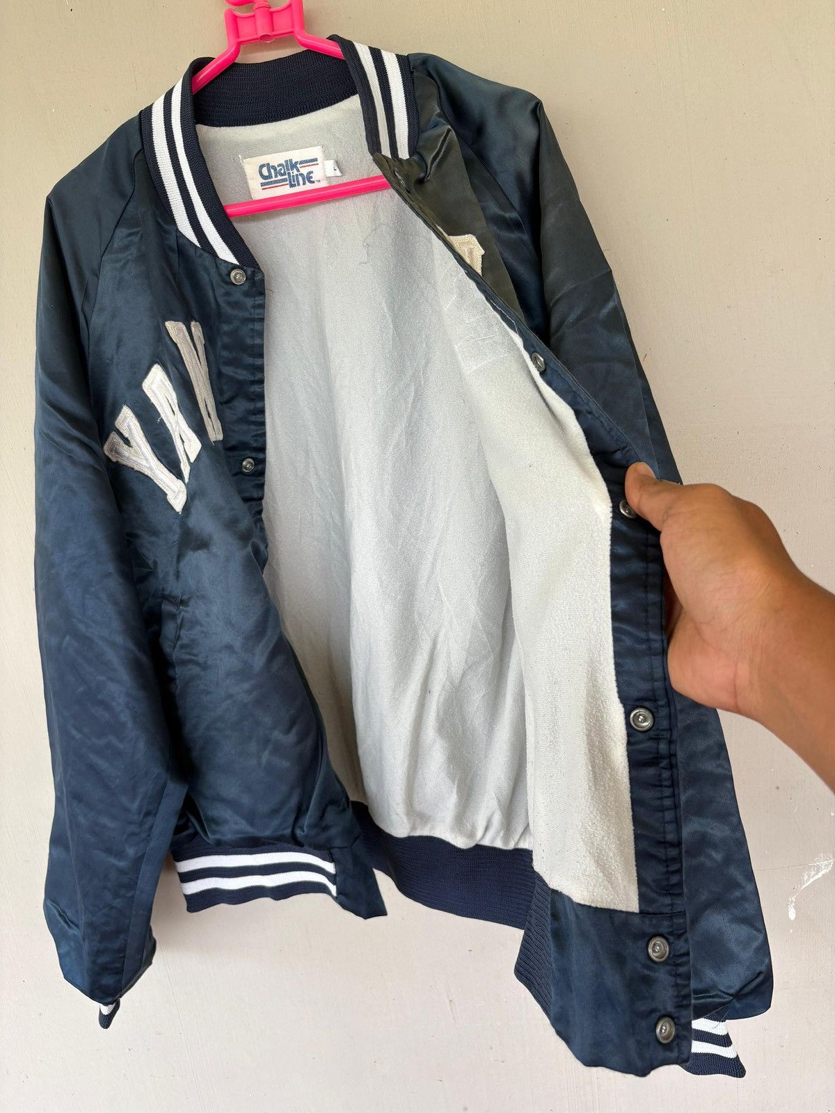 Chalk Line VTG 90's Chalk Line New York Yankess Bomba Jacket sun Faded Size US L / EU 52-54 / 3 - 6 Thumbnail