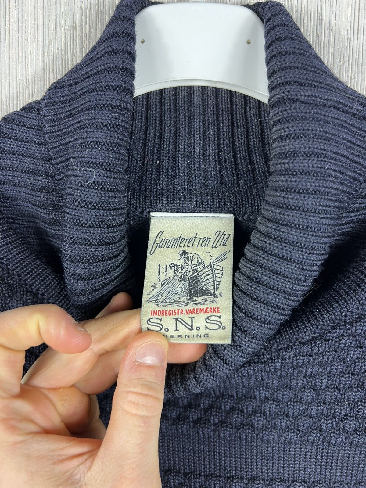 S.N.S. Herning S.N.S. Herning fisherman wool knit turtleneck sweater navy Size US M / EU 48-50 / 2 - 14 Thumbnail