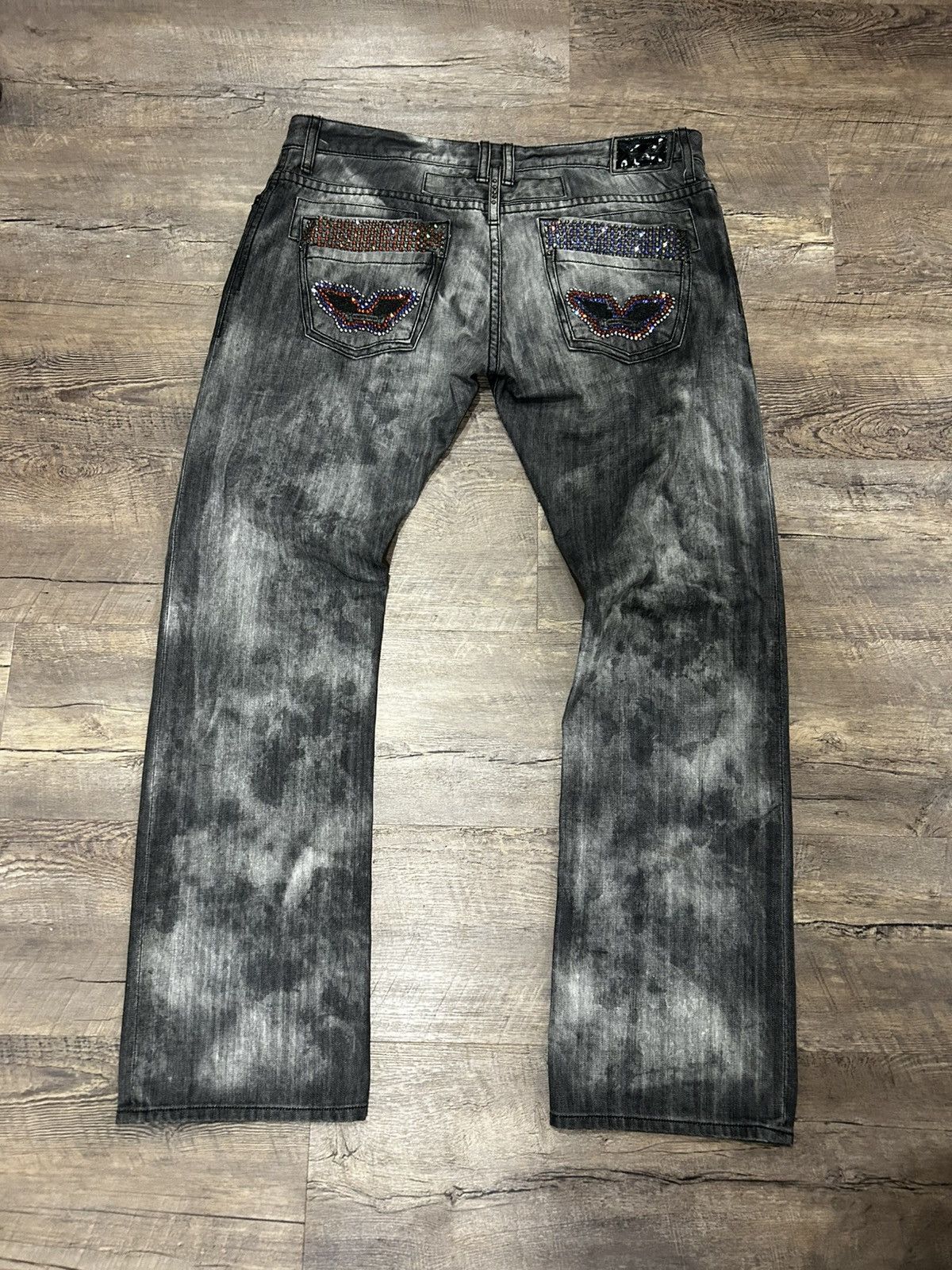 Robins Jeans 🔥 Cherokee Wash Straight Jeans with Custom Crystals 🔥 Size US 40 / EU 56 - 1 Thumbnail