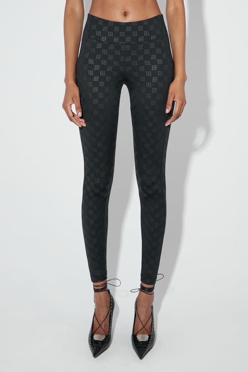 image of Misbhv Monogram Women’S Leggings Xs in Black, Women's (Size 24)