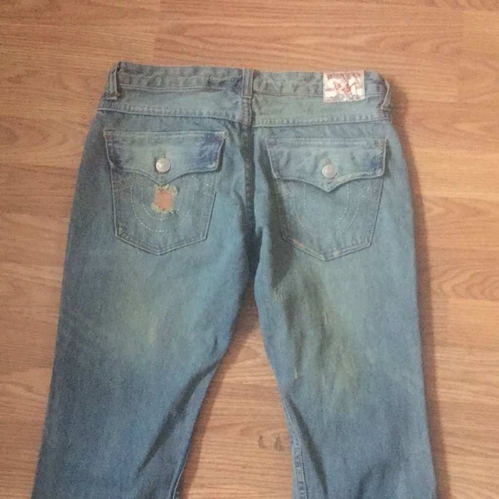 True Religion True Religion Flare Leg Distressed Jeans: Size 28 Size 28" / US 6 / IT 42 - 10 Thumbnail