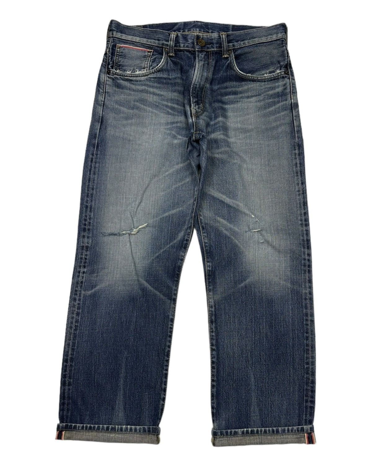 Edwin Vintage Edwin 70s Selvage Buckle Back Distressed Denim Jeans Size US 36 / EU 52 - 1 Thumbnail